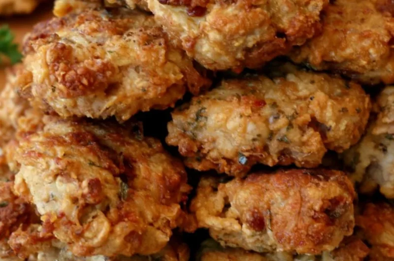 Plate of crispy chicken fried steak bites served with dipping sauce