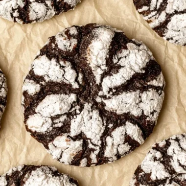 Delicious Chocolate Crinkle Cookies with a crackly surface and fudgy center.