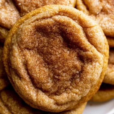 Pumpkin Snickerdoodle Cookies on a plate, perfect for fall baking.