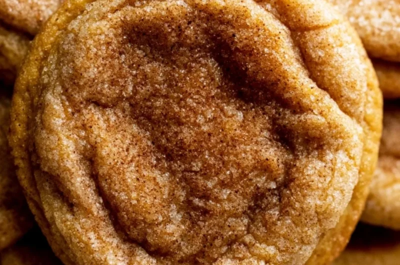 Pumpkin Snickerdoodle Cookies on a plate, perfect for fall baking.