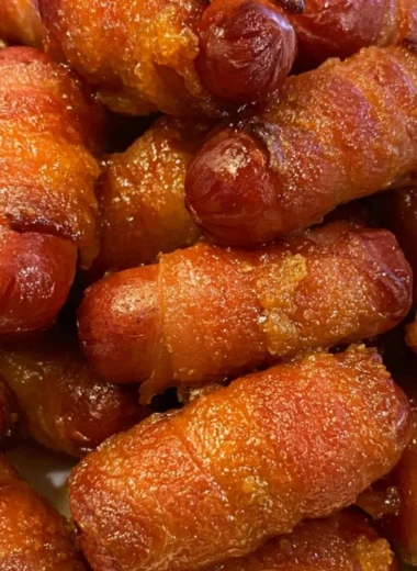 Plate of Bacon Wrapped Little Smokies appetizer