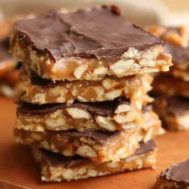 Delicious chocolate caramel pretzel bars ready to be enjoyed