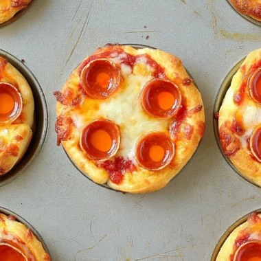 Plate of delicious Deep Dish Mini Pizzas topped with cheese and fresh ingredients.