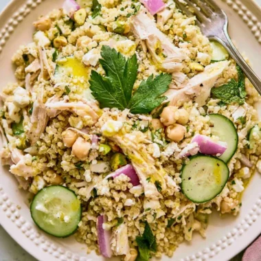 High Protein Jennifer Aniston Salad with fresh ingredients