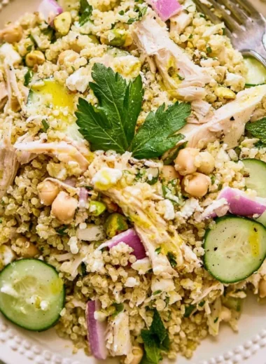 High Protein Jennifer Aniston Salad with fresh ingredients