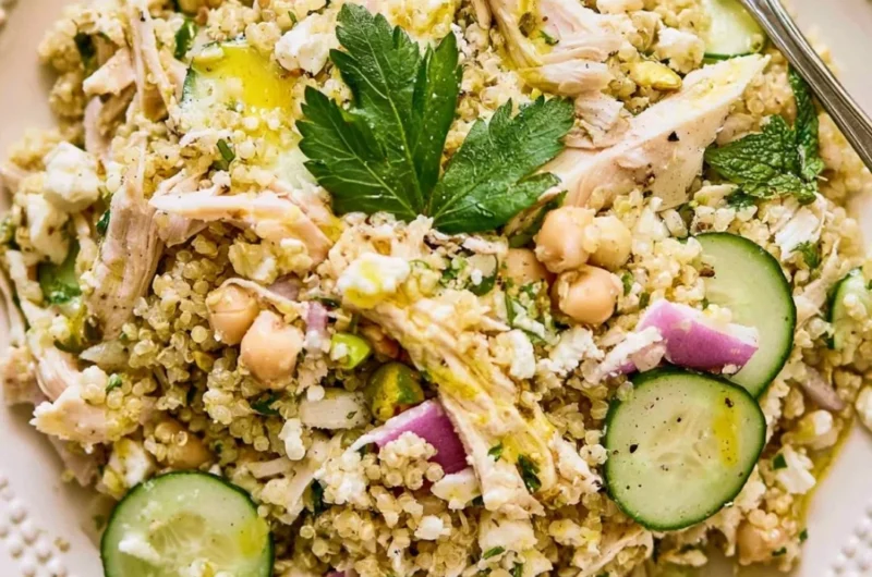 High Protein Jennifer Aniston Salad with fresh ingredients