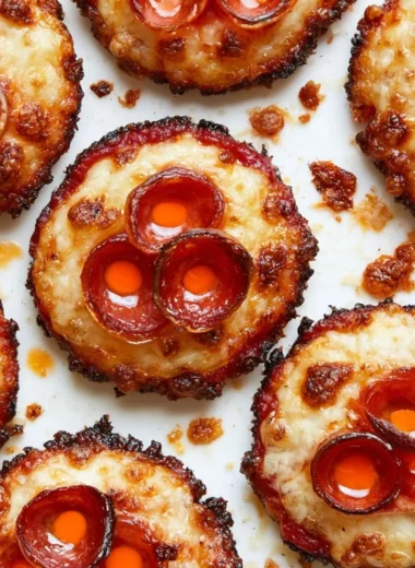 Cheesy pizza bites made with three ingredients, perfect for satisfying snack cravings.